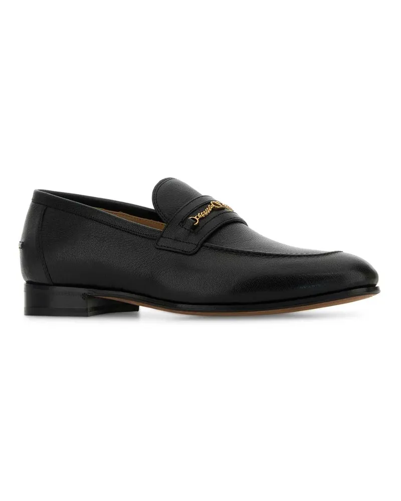 Valentino Garavani Men's Black Leather Vlogo Signature Loafers Nero Mocassini Black