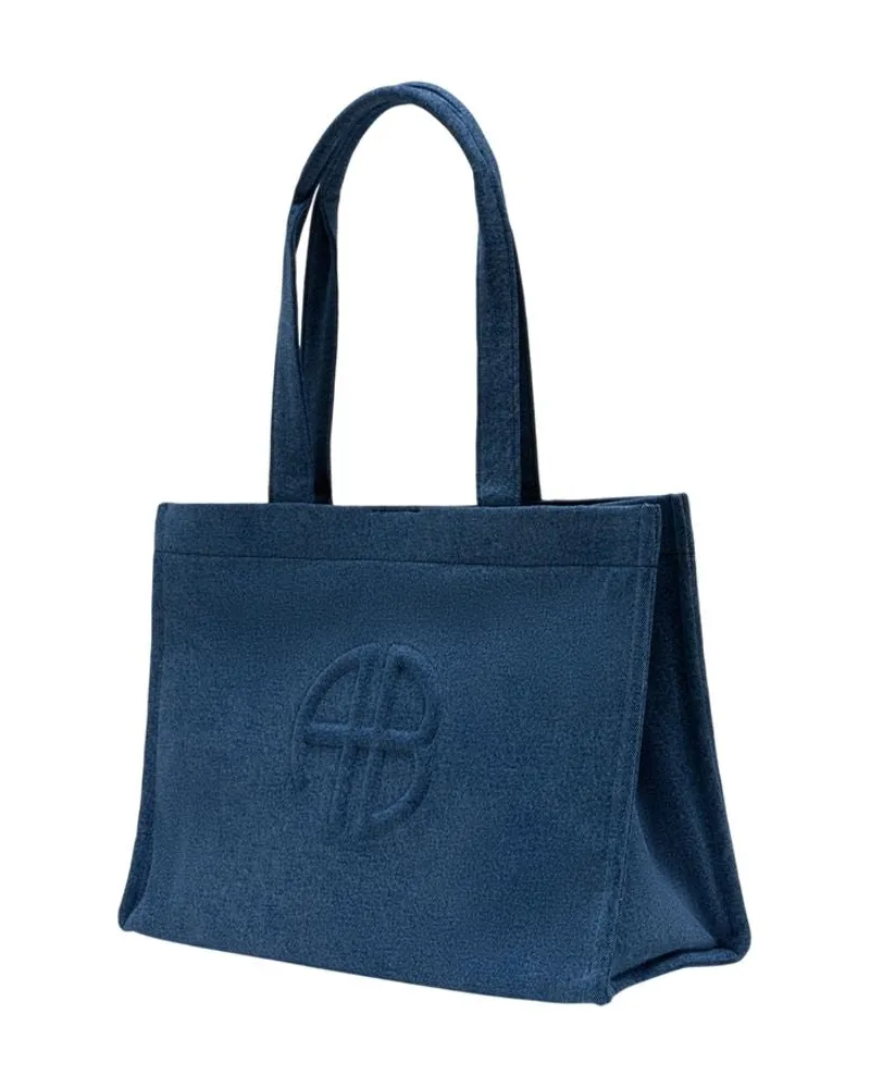 Anine Bing Women's Lara Tote Bag -  Cotton Blue Totes-Shopping-Bags Blue