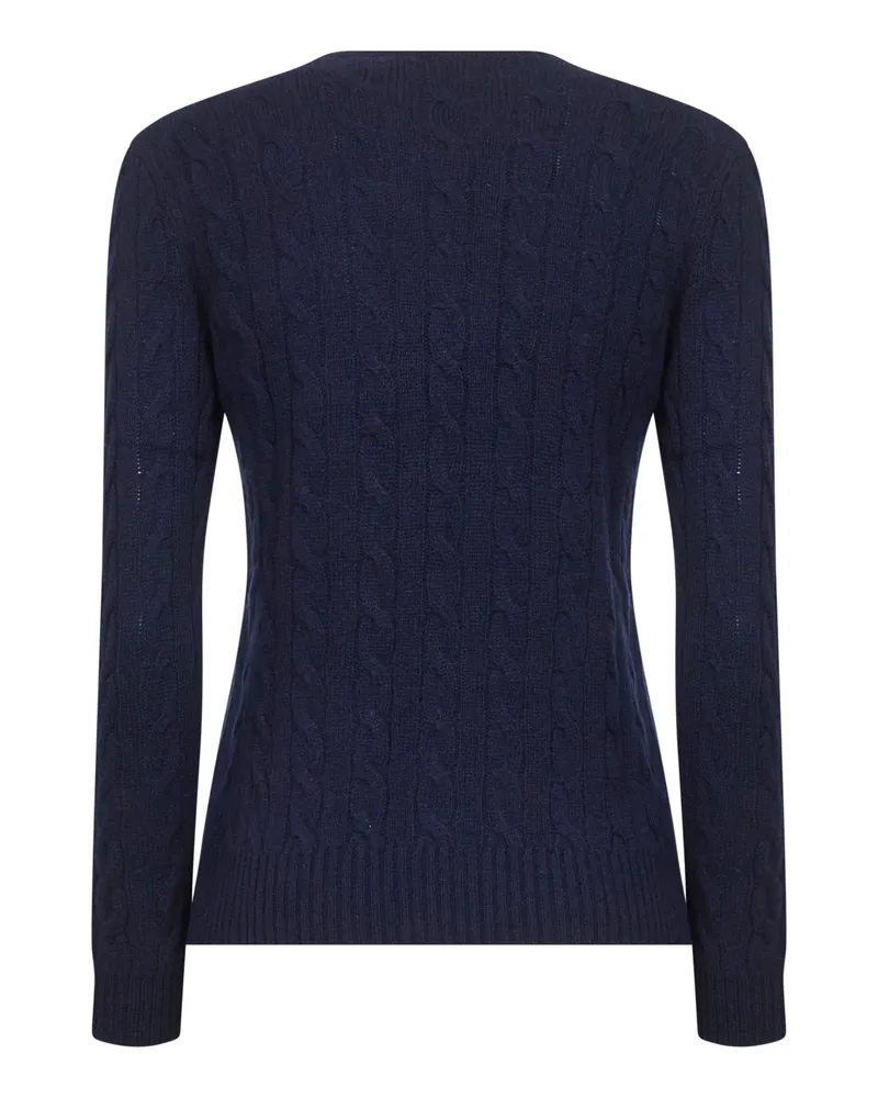 Ralph Lauren Cable-Knit Wool-Cashmere Sweater — Navy Navy