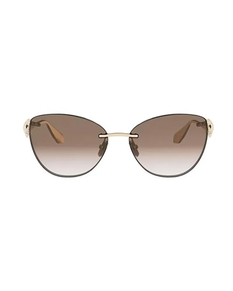 Bulgari Women's Sunglasses Light Brown Gold Metal Gold