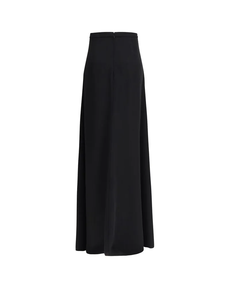 Valentino Garavani Women's Black Silk Long Skirt Black