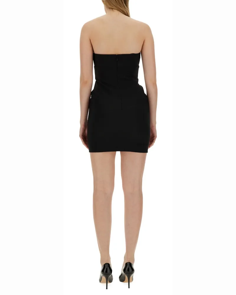 Genny Slim Fit Polyester Mini Dress — Black Black