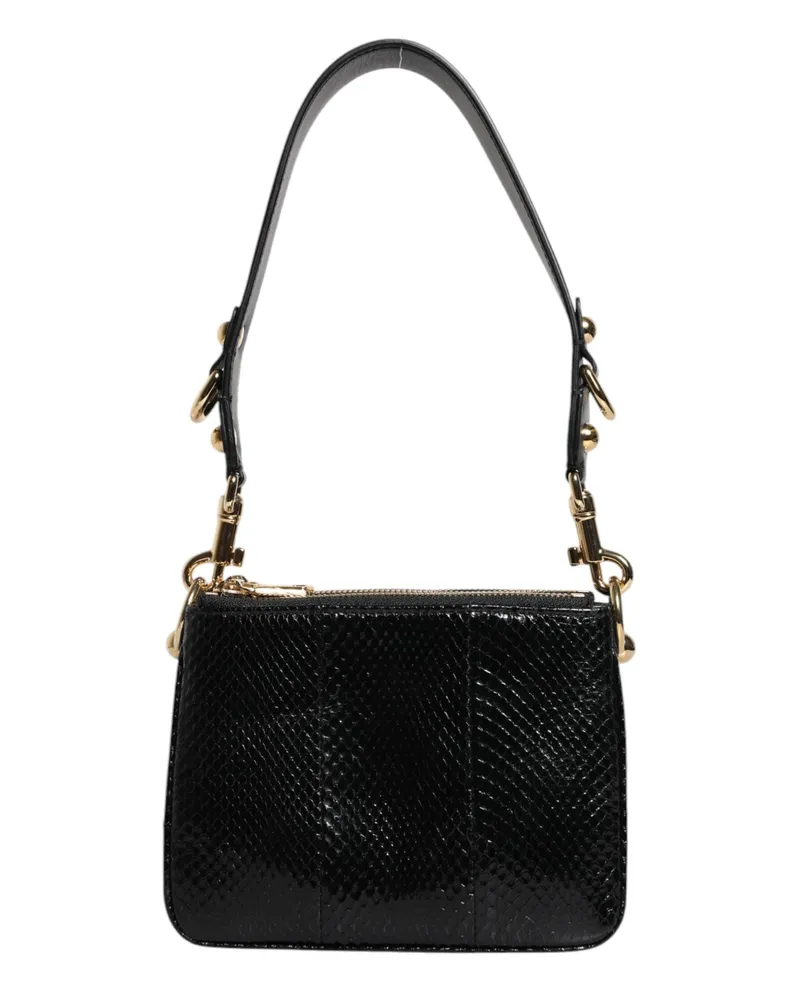 Dolce & Gabbana Women's Python-Embossed Leather Shoulder Bag Black Black