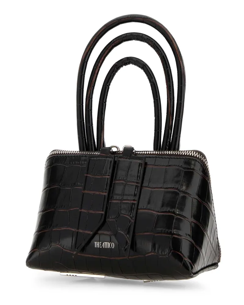 ATTICO Women's Dark Brown Leather Mini Friday Bag Coffee Clutch Brown