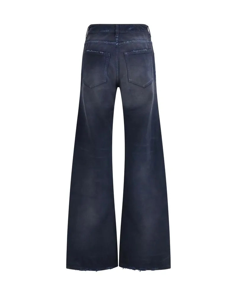 Balenciaga Women's Blue Cotton Flared Jeans Clothing Blue