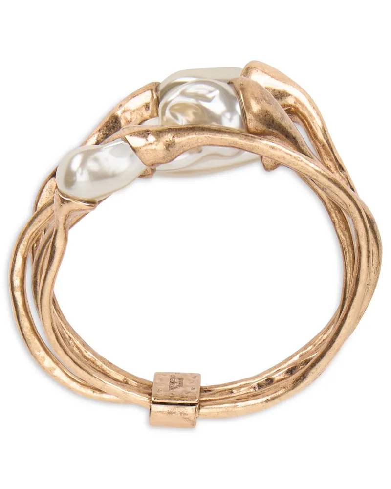 Max Mara Women's Bracelet Braided Gold Metal Bracelets Gold