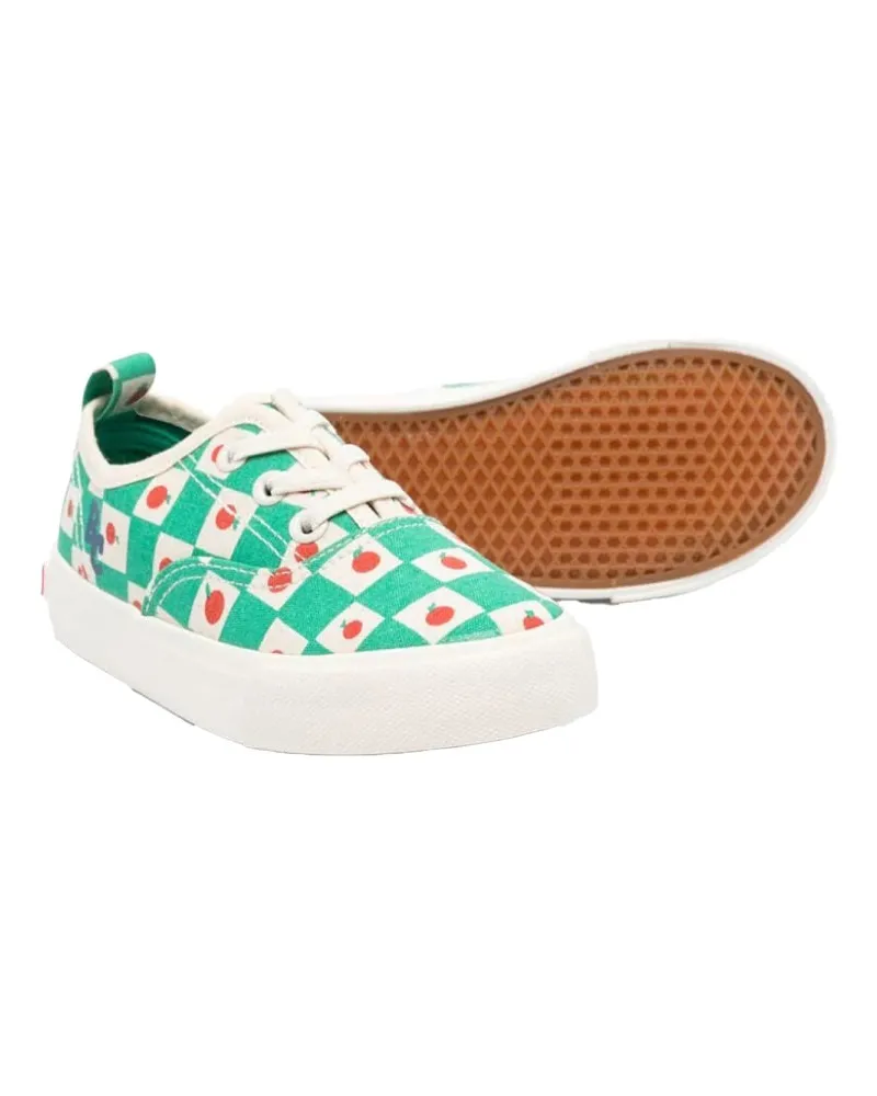 BOBO CHOSES Lace-Up Cotton Sneakers — White White