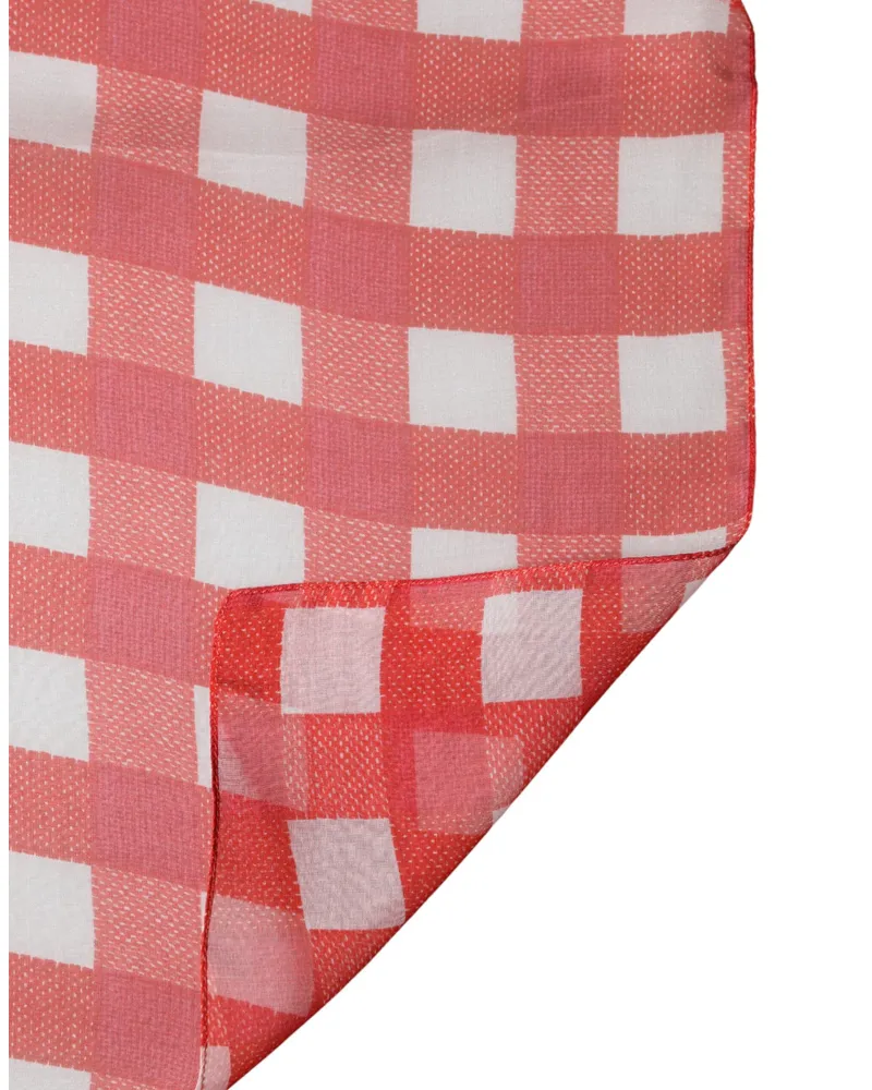 Dolce & Gabbana Men's Red And White Checkered Scarf Red