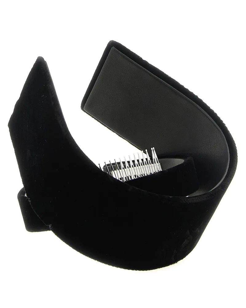 Comme des Garçons Asymmetrical Velvet Headband — Black Black