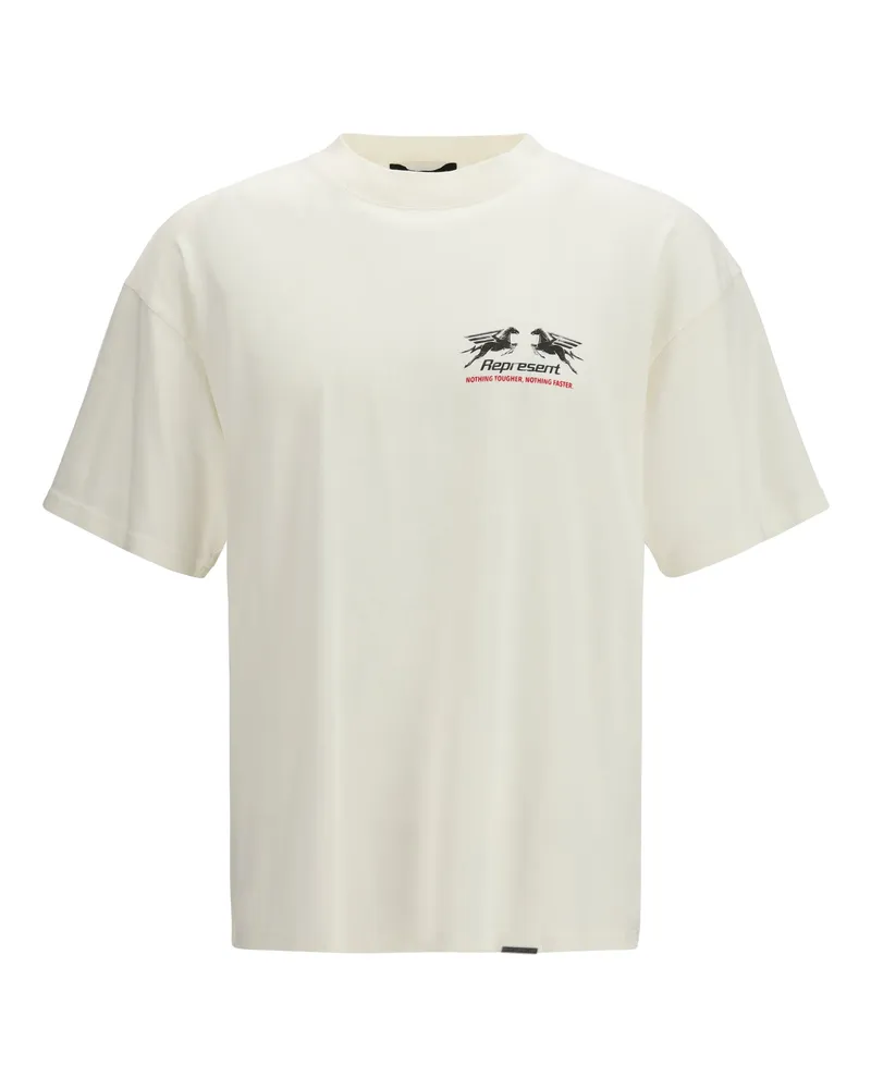 REPRESENT Men's T-Shirt 24 Hour Service Flat White Cotton T-Shirts And Polos White