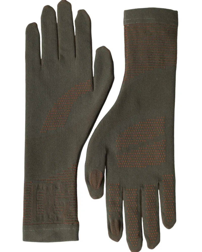 Dolce & Gabbana Women Brown Cotton Stretch Wrist Length Gloves Elastane Brown