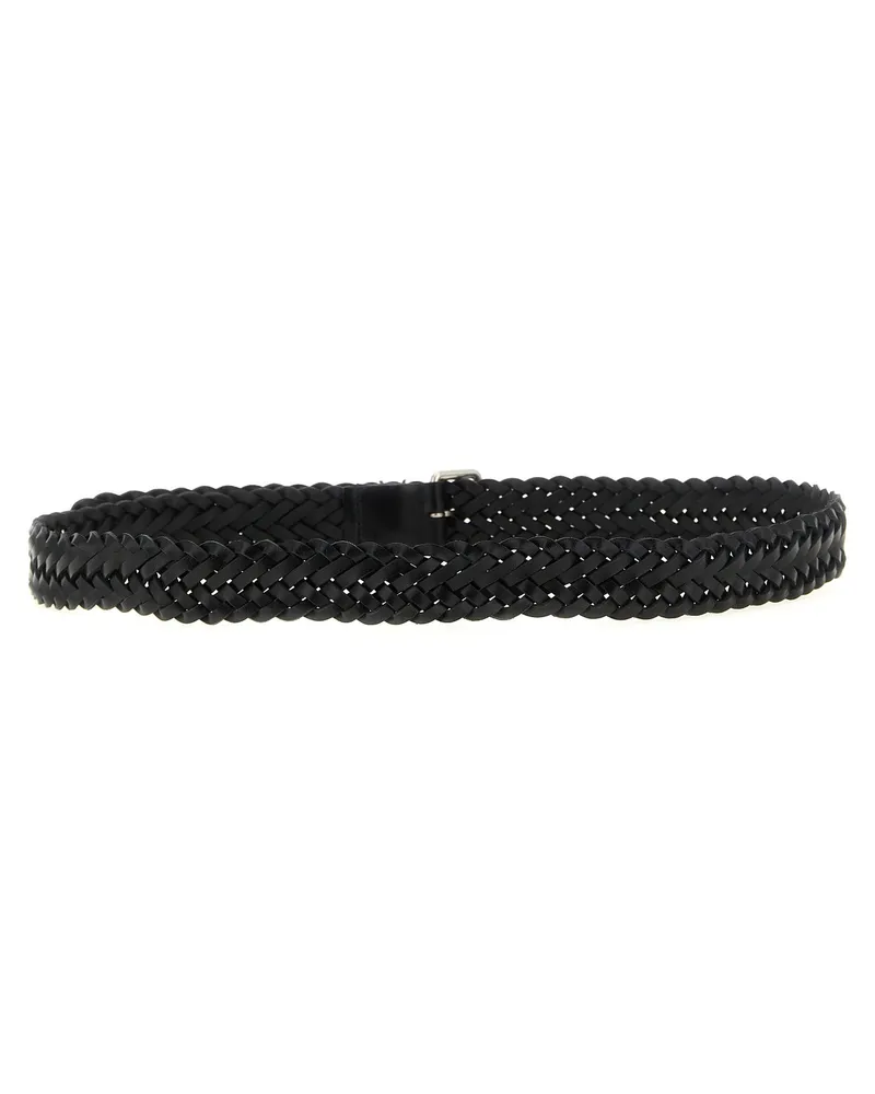 Saint Laurent Men's Black Calfskin Regular Belt Black