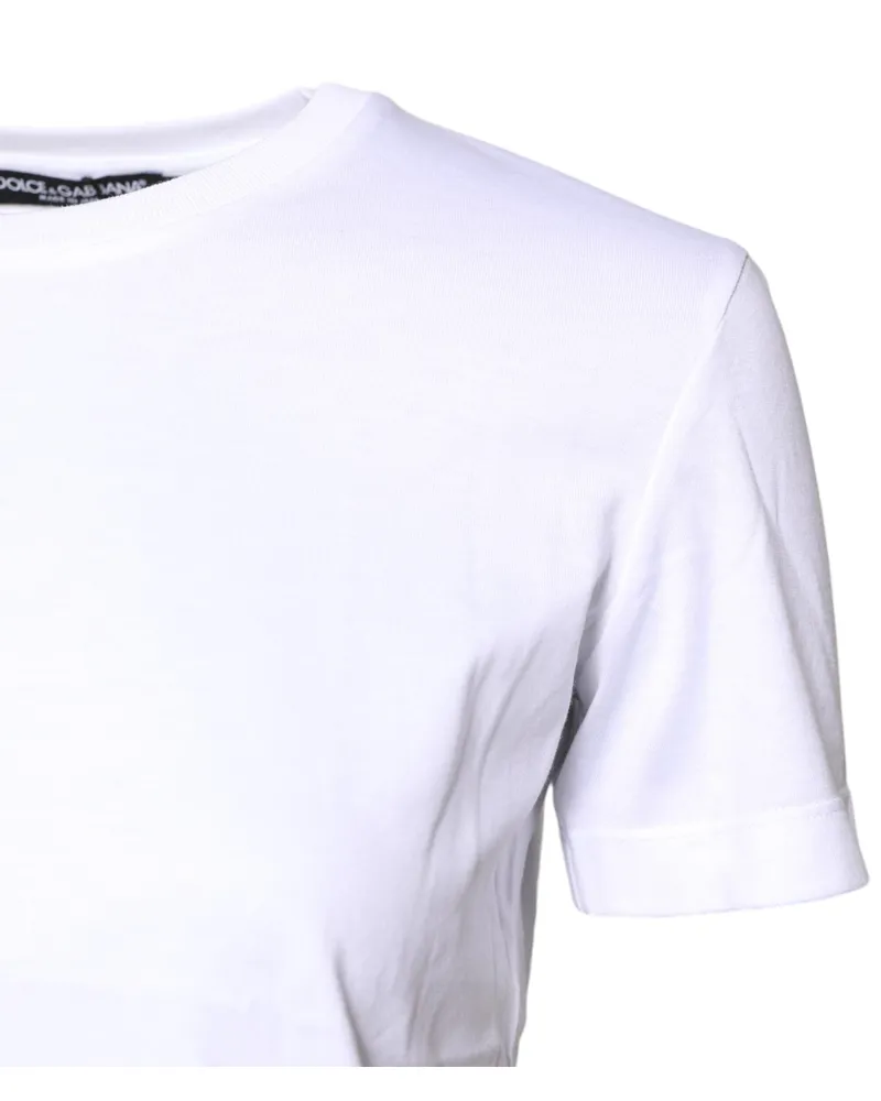 Dolce & Gabbana Cotton Crew Neck T-Shirt — White White