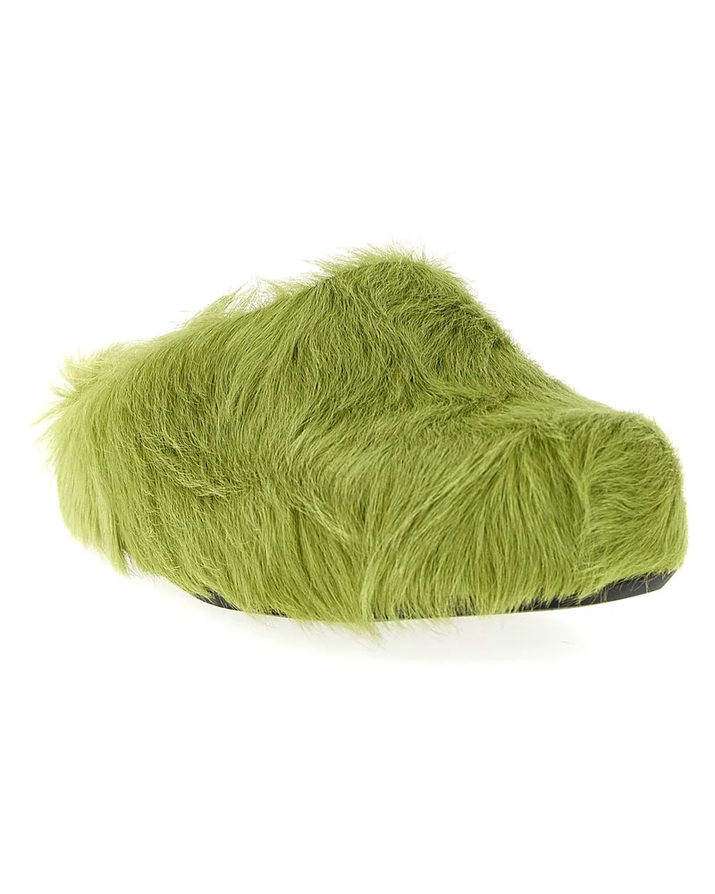 Marni Men's Bicolor Calfskin Clogs Shoe Green