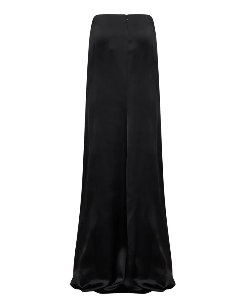Giuseppe di Morabito Satin Asymmetric Draped Maxi Skirt — Black Black