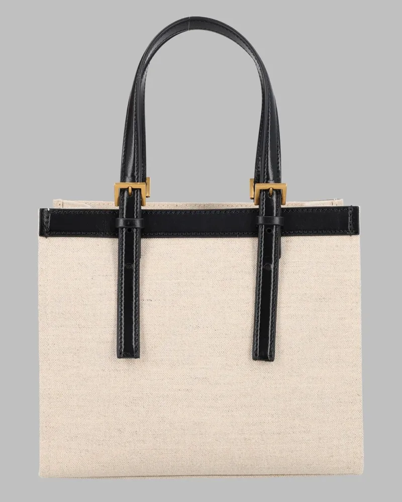Versace Rivière Leather Tote Bag — Beige Beige