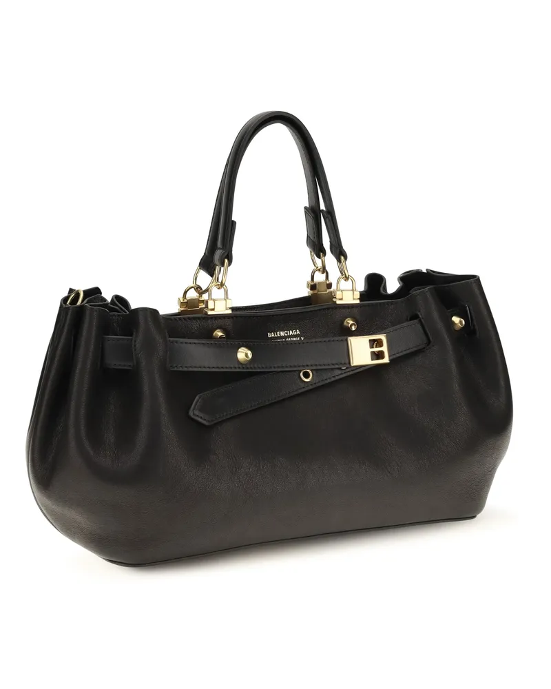Balenciaga Bel Air Calfskin Leather Tote Bag — Black Black