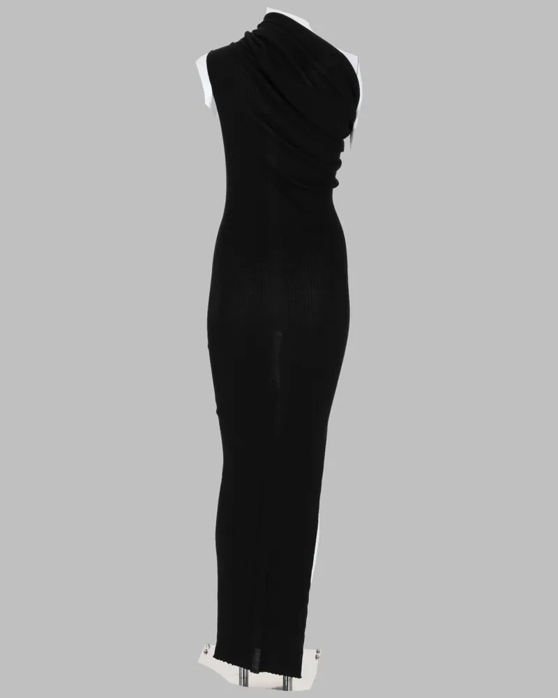Rick Owens Women Knit Dress Athena Black New Wool Black