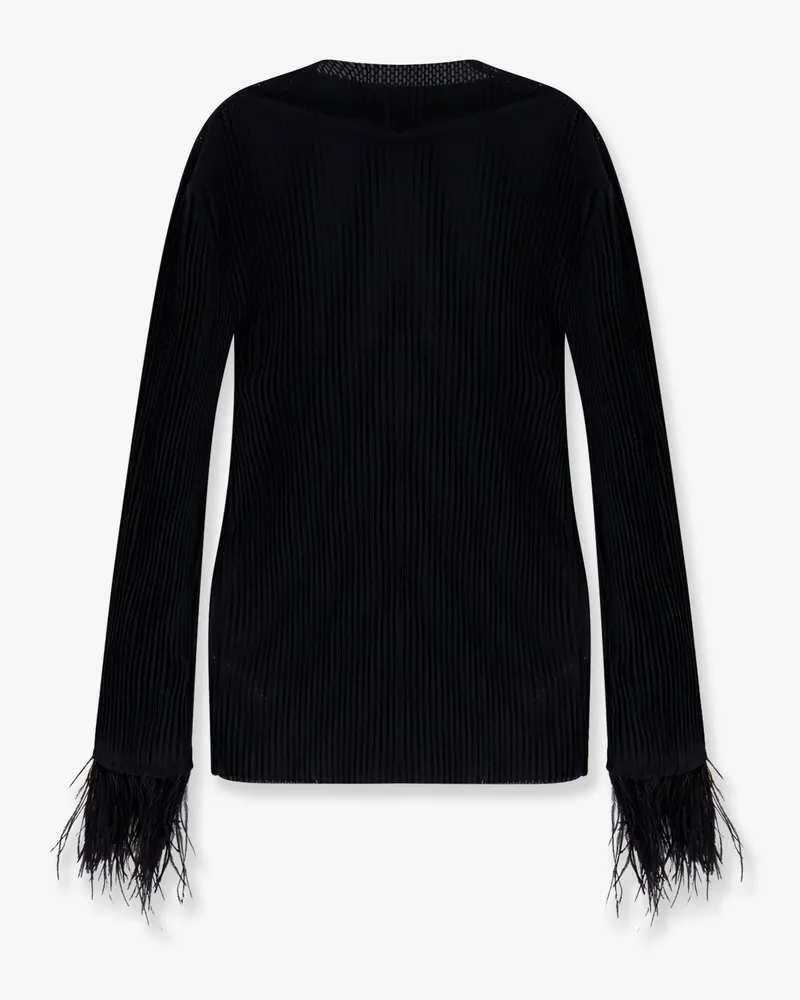 HUGO BOSS Women Pleated Top Efedera Black Polyester T-Shirts & Jerseys Black