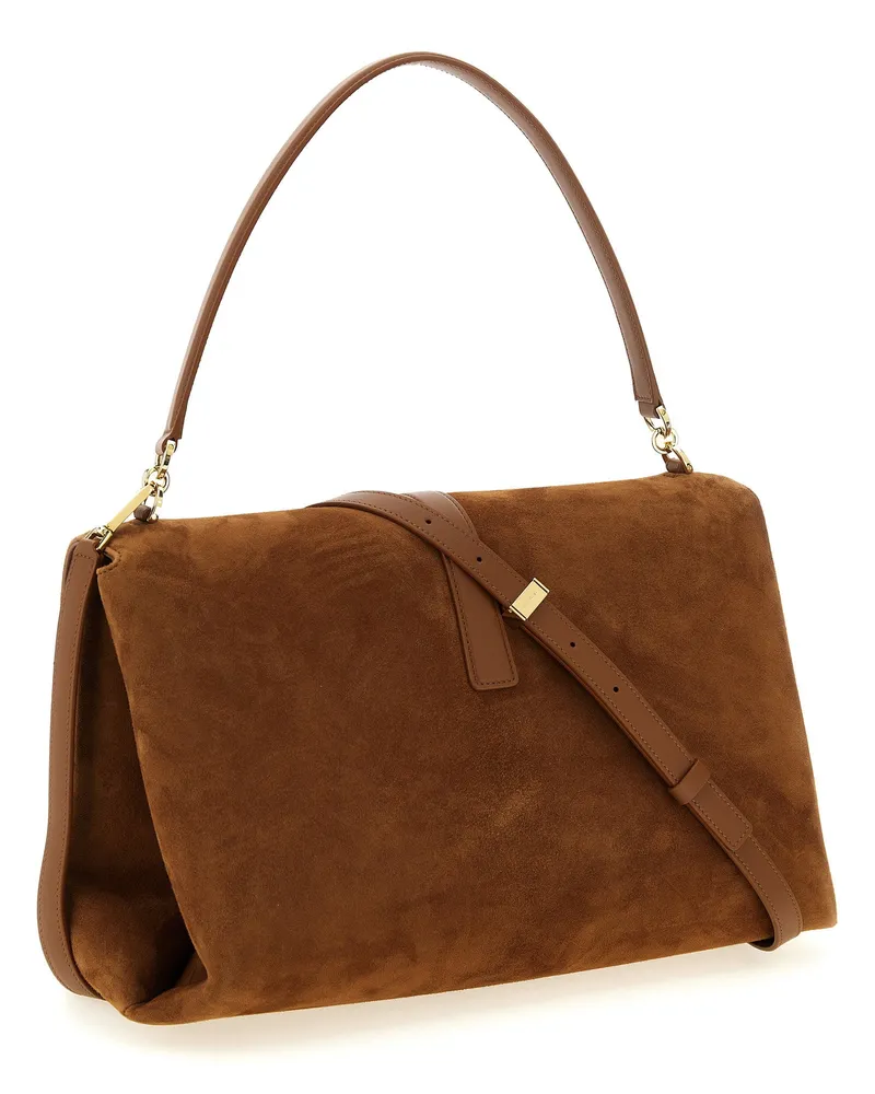 Ferragamo Suede Shoulder Bag — Brown Brown