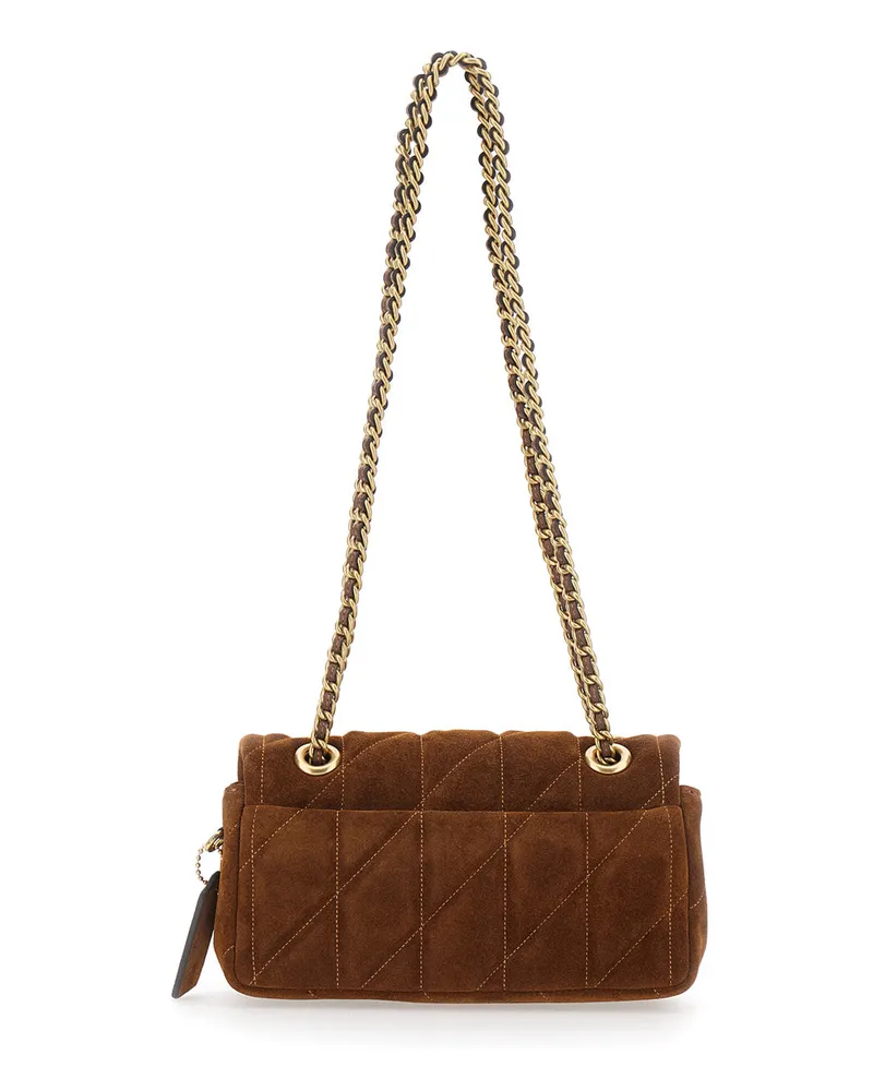 Coach Women's Shoulder Bag Tabby 20 Brown Leather And Technical Fabric Brown
