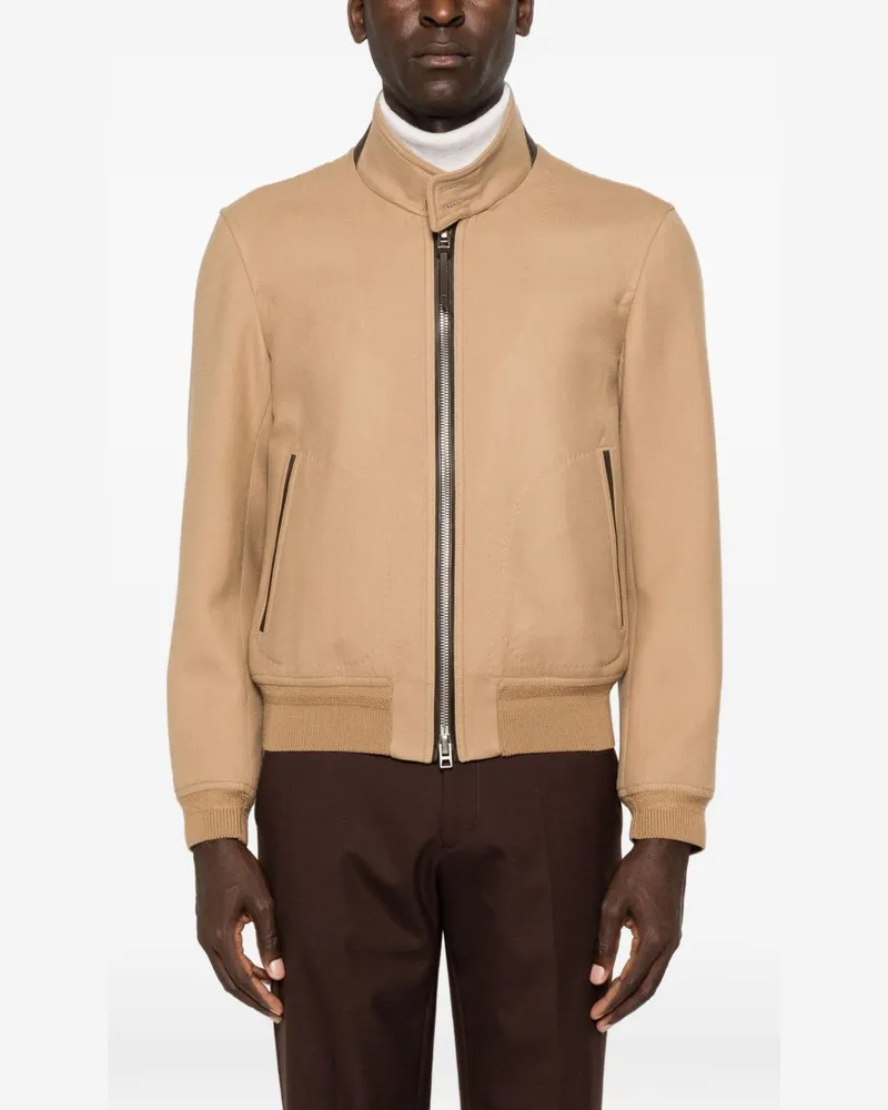 Tom Ford Virgin Wool and Silk Jacket — Beige Beige
