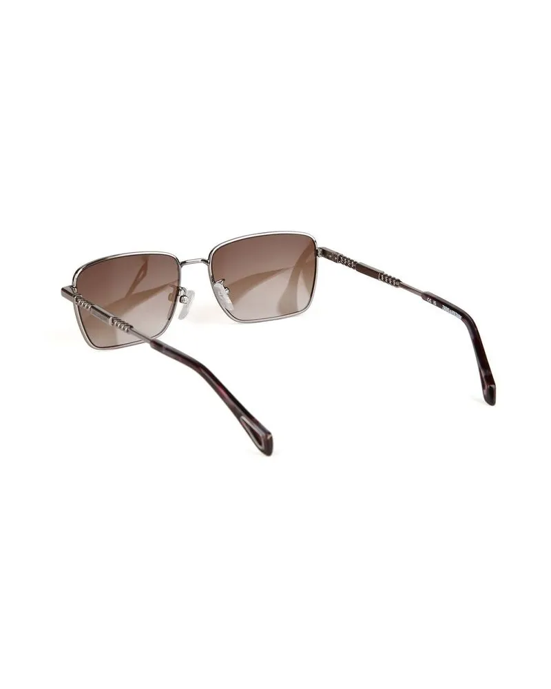 Zadig & Voltaire SZV513 Metal Rectangle Sunglasses — Gray Gray