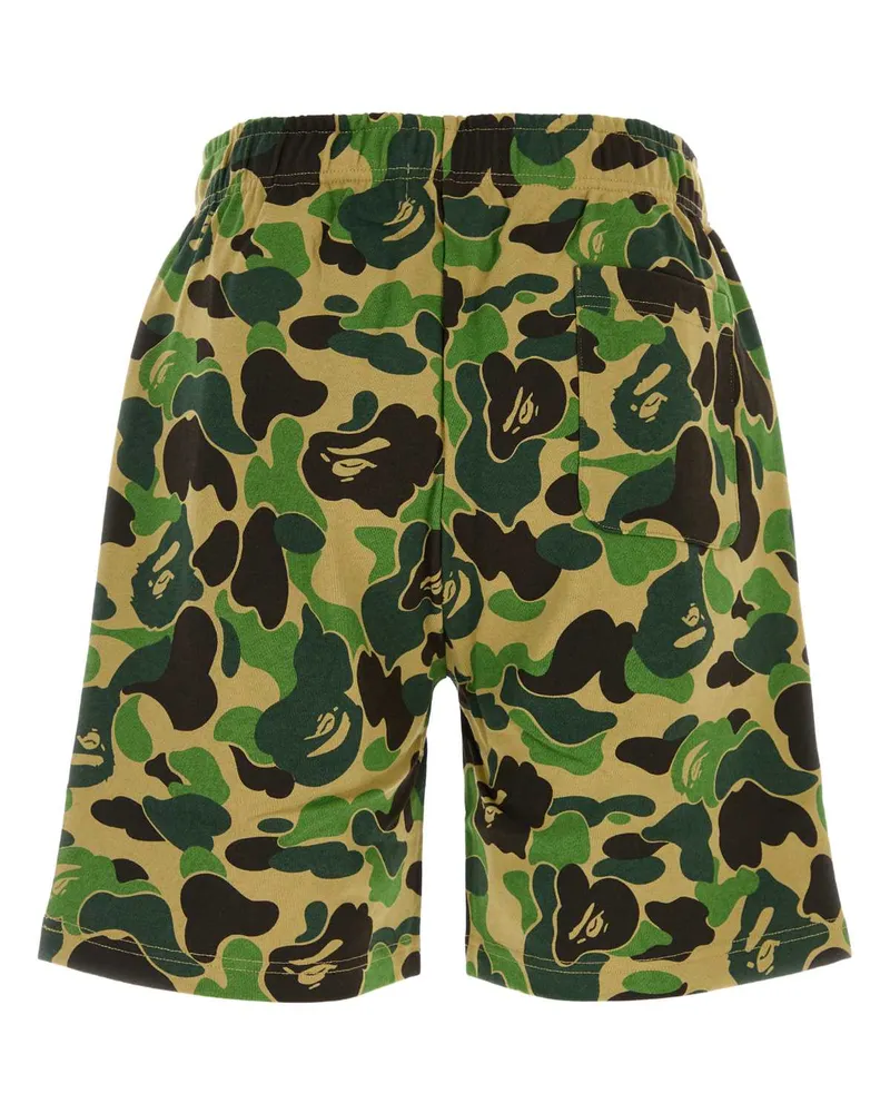BAPE Men's Printed Cotton Abc Camo Shark Bermuda Shorts Green Exterior Green