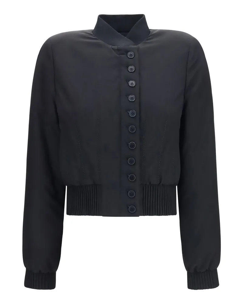 Alexander McQueen Women's Bomber Jacket Black Polyester Black