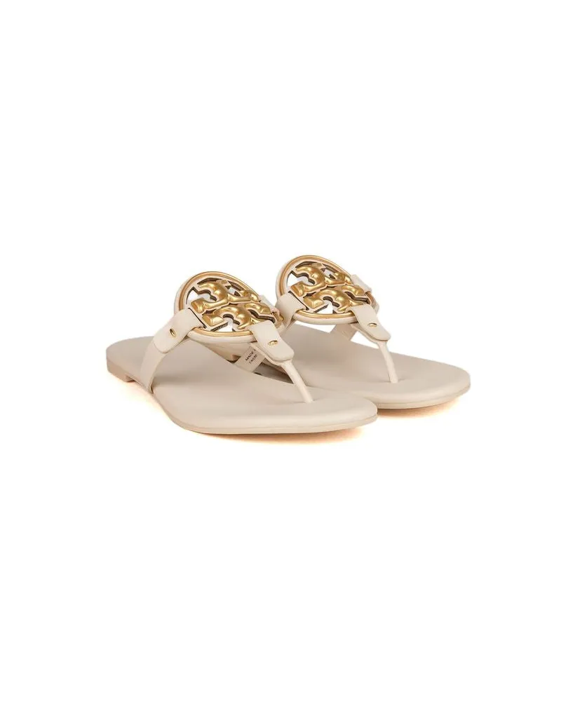 Tory Burch Women's Sandals New Cream Gold Flats Beige