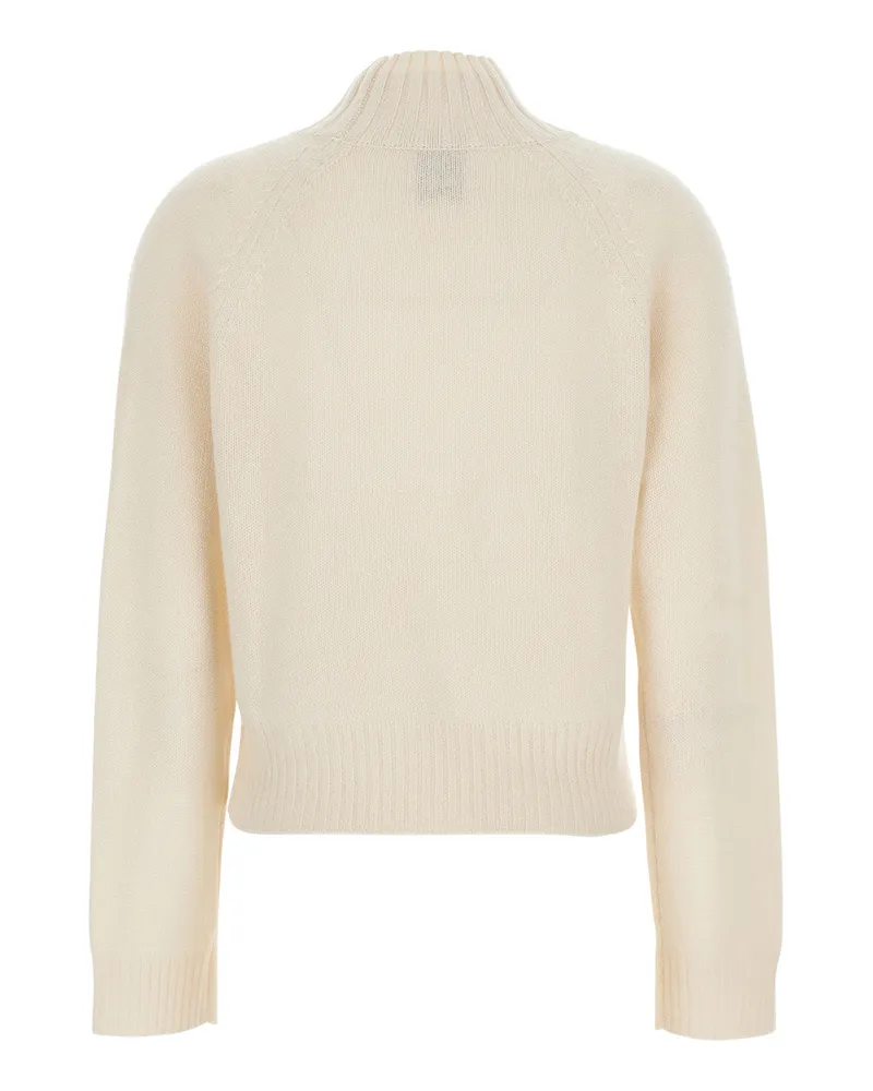 ALLUDE Cashmere Turtleneck Sweater — White White