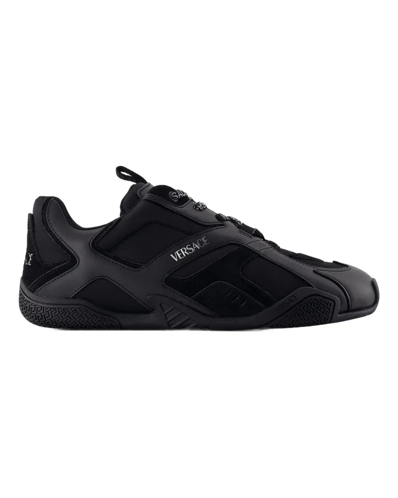 Versace Men's Leather Calfskin Sneaker Black Black