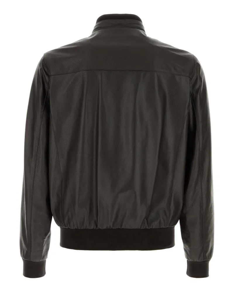 MOORER Men's Dark Brown Leather Carasco Jacket Tmoro Giacche Pelle In Brown