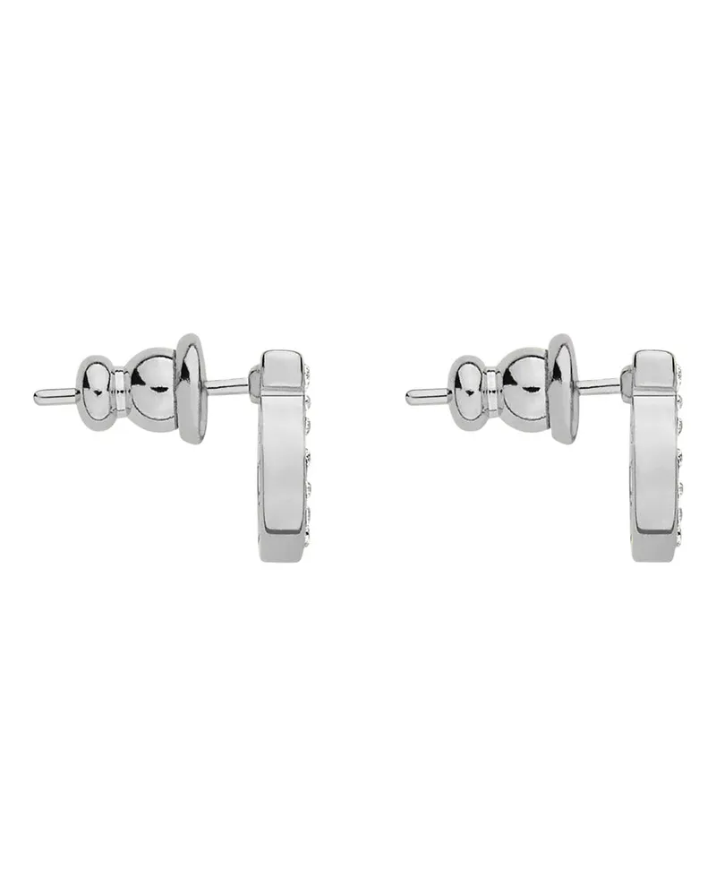 Ferragamo Rhinestone-Embellished Earrings — Silver Silver