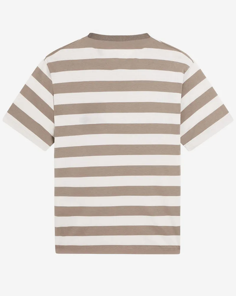 Emporio Armani Men's T-Shirt Striped Cotton Beige (main And Rib) T-Shirts Polos Beige