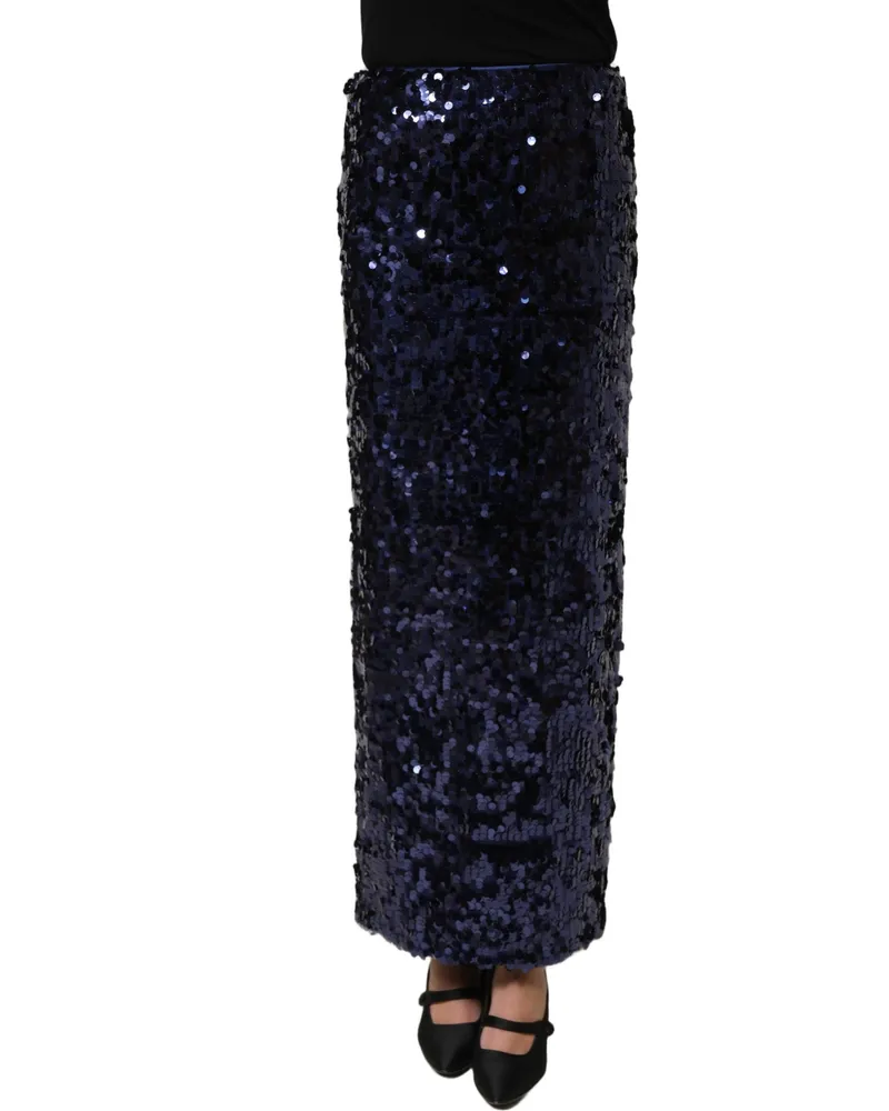 Dolce & Gabbana Sequin-Embellished Skirt — Navy Navy