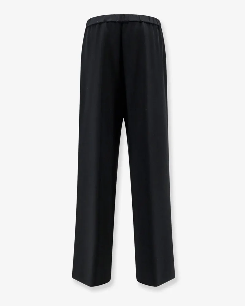 ASPESI Women's Wide-Leg Trousers With Elastic Waistband Black Triacetate Black