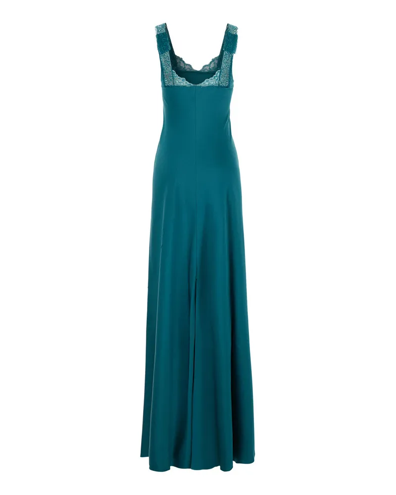 forte_forte Women's Long Dress Blue Viscose Acetate Teal