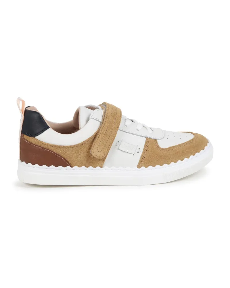 Chloé Leather Sneaker — Beige Beige