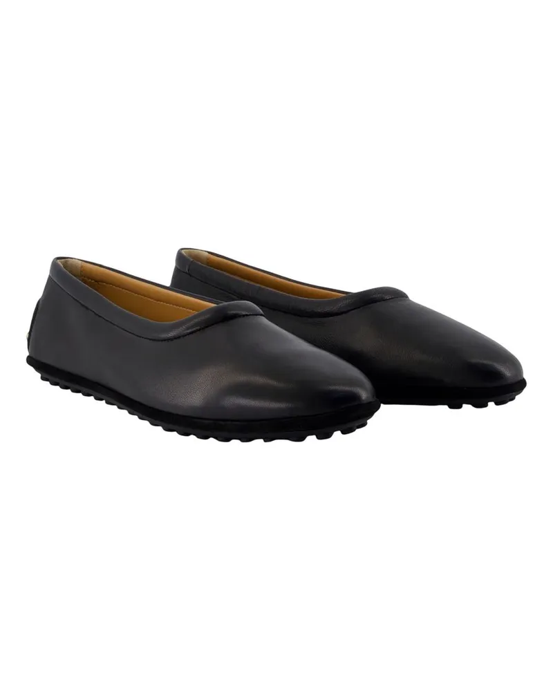 TOD'S Women's Ballerinas - Tods Leather Black Calfskin Shoes Flat-Shoes Black