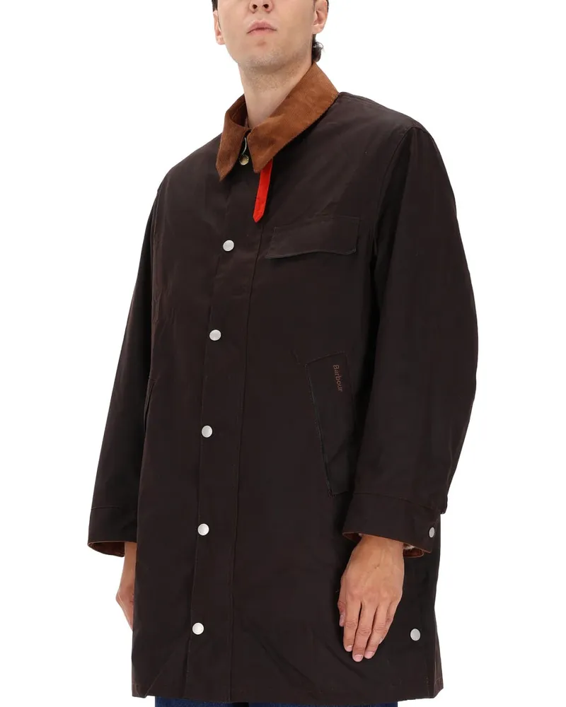 Paul Smith Waxed Cotton Raincoat — Brown Brown