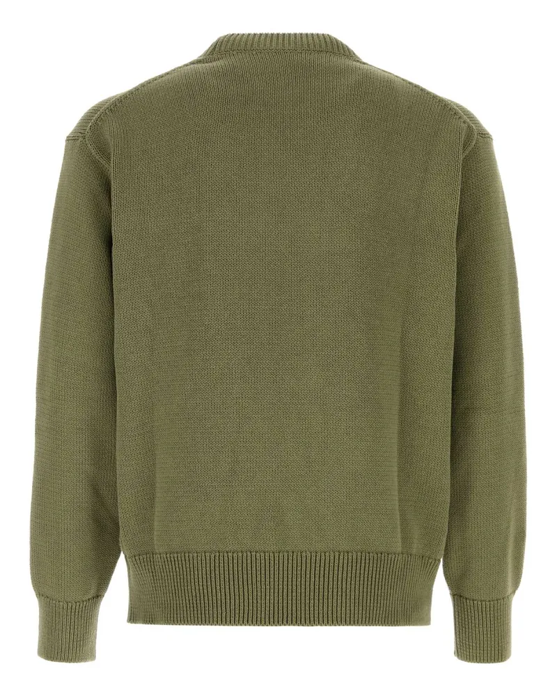 Kenzo Men's Olive Green Cotton Sweater Khaki Exterior: Maglieria Green