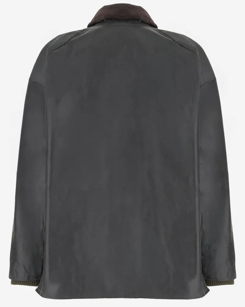 Barbour Men's Waxed Jacket Bedale Grey Cotton Gray