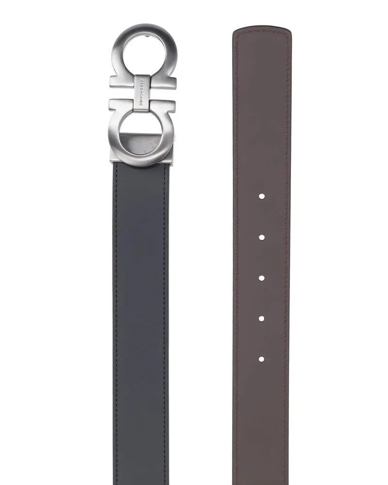 Ferragamo Men's Belts Black Calf Leather Black