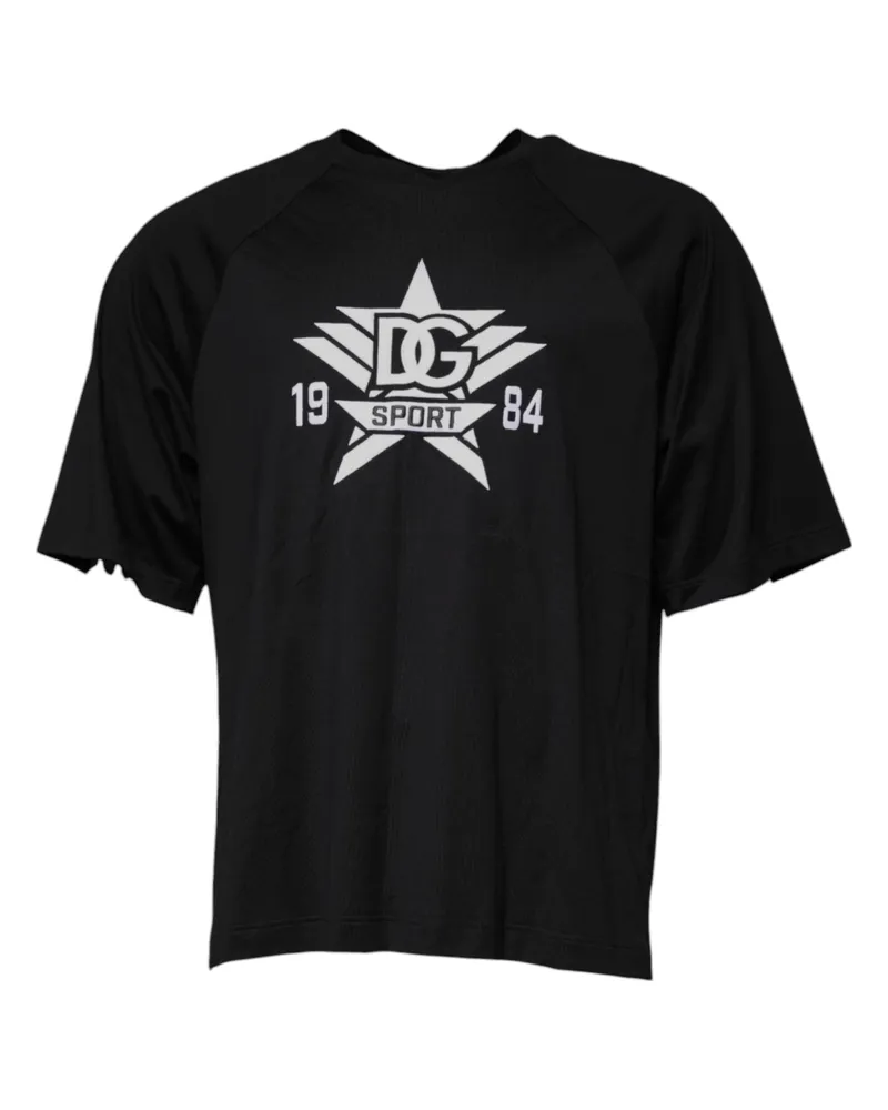 Dolce & Gabbana Logo-Print Cotton T-Shirt — Black Black