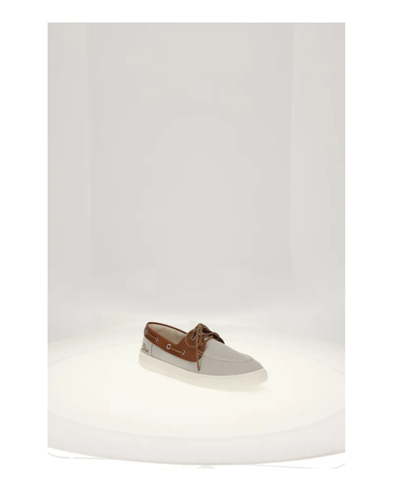 Dior Men's Boat Shoes Chester Brown Calf Leather Loafers Brown