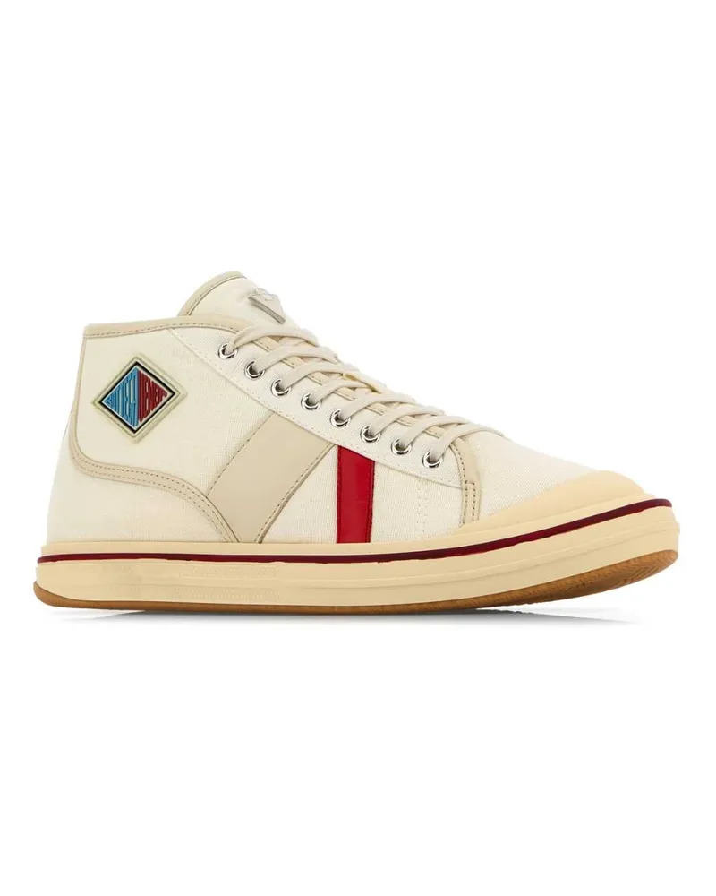 Bottega Veneta Men's White Canvas Summer Sneakers Whiteseasalt White