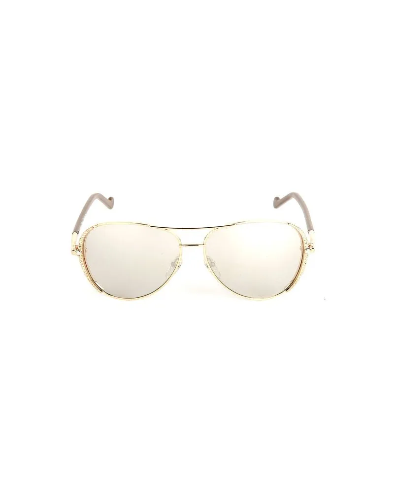 Liu Jo LJ102SR Metal Aviator Sunglasses — Gold Gold