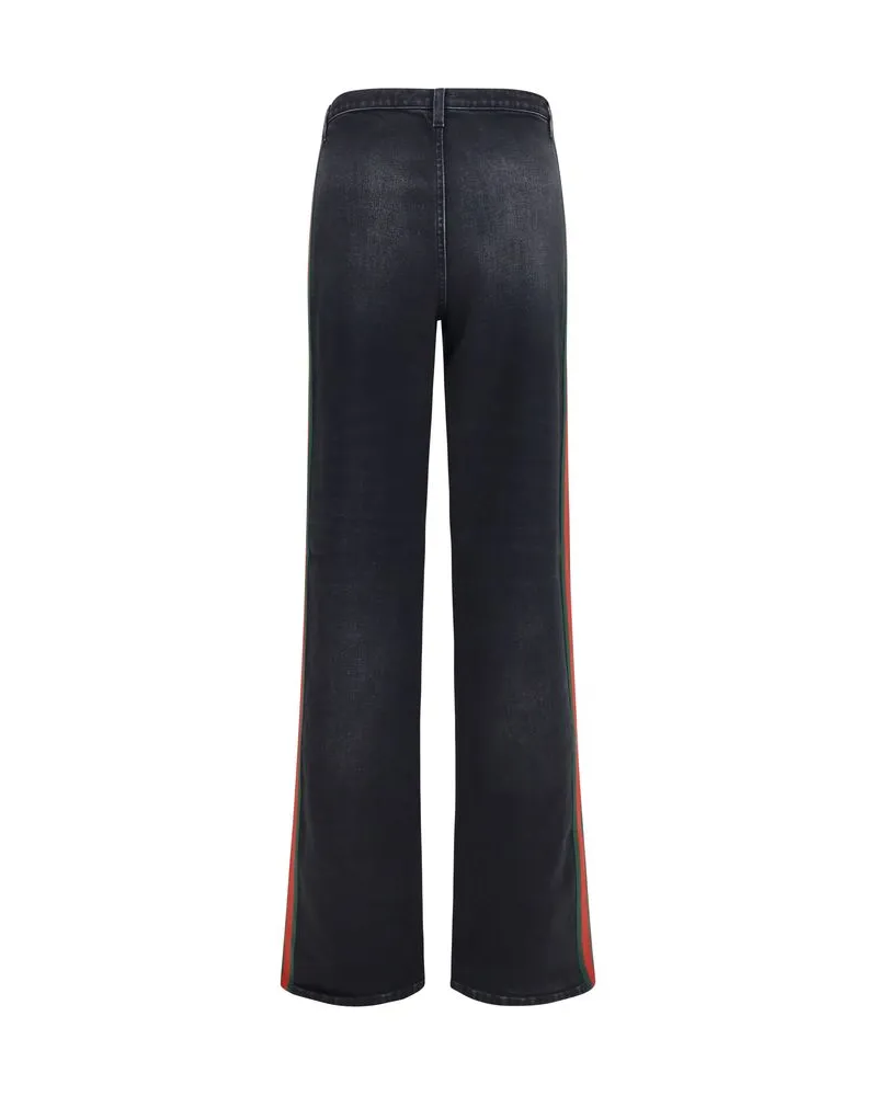 Gucci Women's Black Cotton Straight-Leg Jeans Clothing Black