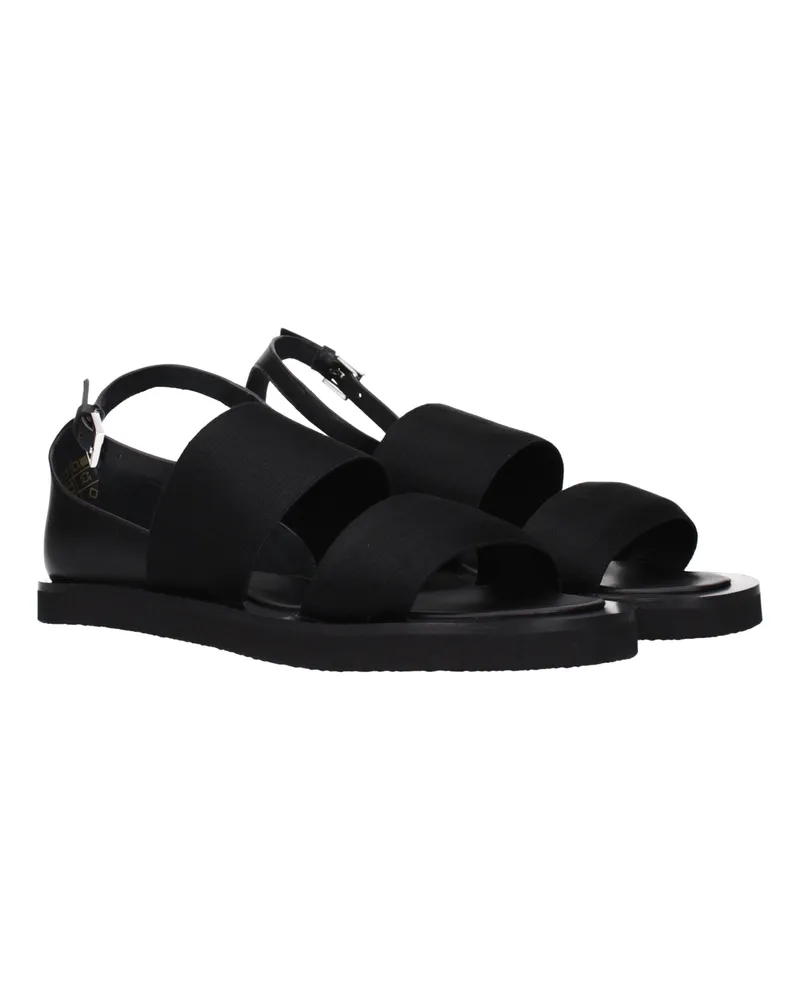 Max Mara Fabric Flat Sandals — Black Black